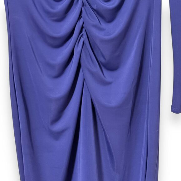 Narciso Rodriguez for Design Nation Purple Ruched Long Sleeve Short Dress Medium - Picture 4 of 10
